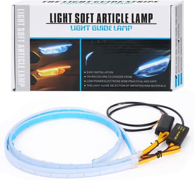 LED-stripe til bilens frontlykter 2 stk Hvit / oransje
