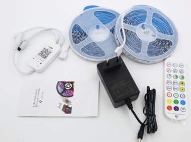 LED-stripe med Bluetooth, musikksynkronisering, fjernkontroll (20 m)