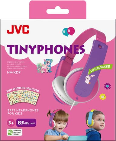 JVC Kids KD7 85dB on-ear hodetelefoner (rosa)