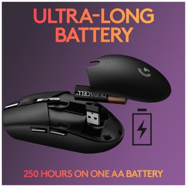 Logitech G305 trådløs gamingmus (sort)