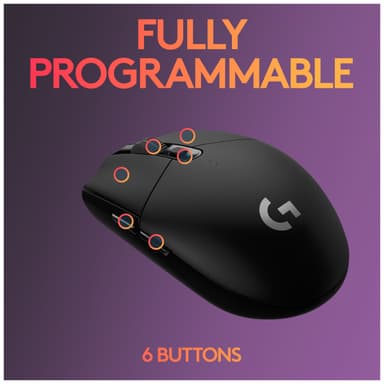 Logitech G305 trådløs gamingmus (sort)