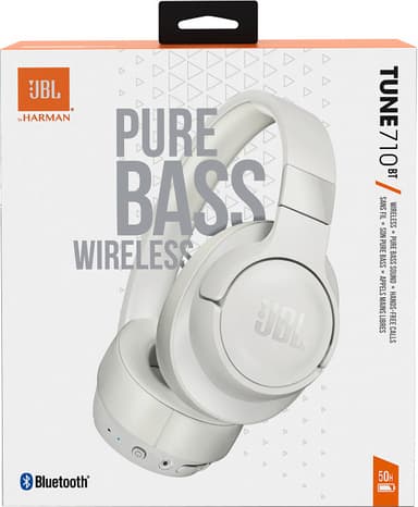 JBL Tune 710BT trådløse around-ear hodetelefoner (hvit)