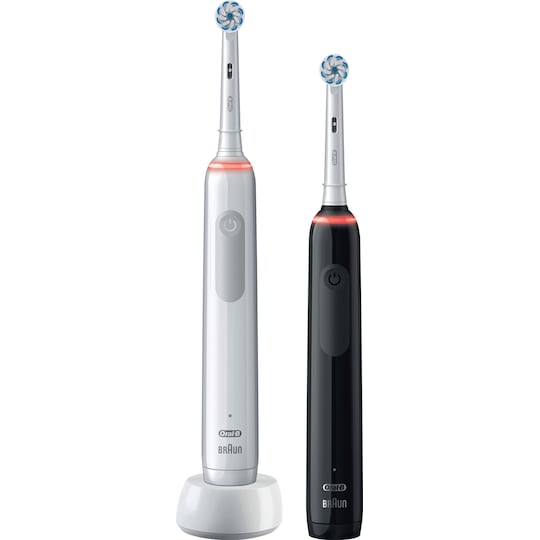 Oral-B Pro3 3900N elektrisk tannbørste 2-pakk 291503 (sort/hvit)