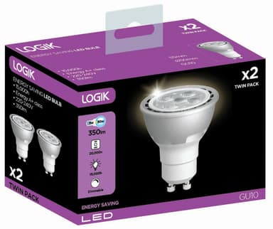 Logik LED-pære 5W GU10 (2 stk)