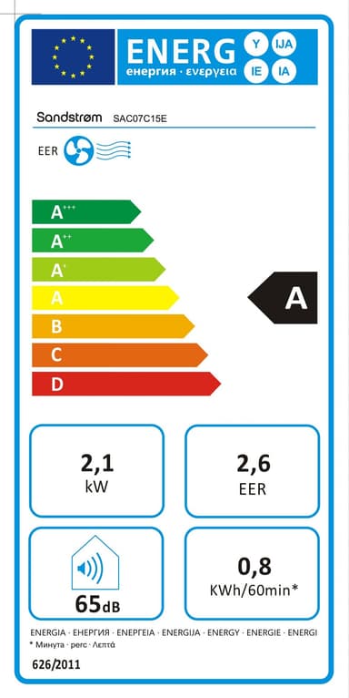 Sandstrøm portabel aircondition SAC07C15E