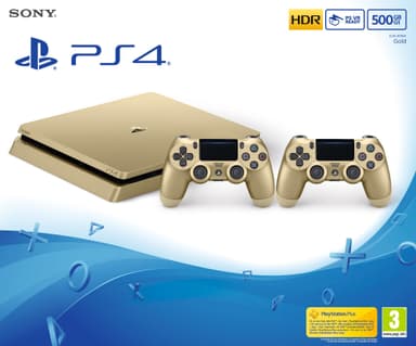 PlayStation 4 SLim 500 GB med 2x DualShock (gull) - Elkjøp | Elkjøp