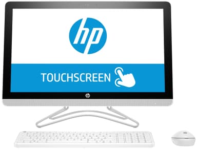 HP Pavilion 24-e001no 23.8" AIO stasjonær PC (hvit)