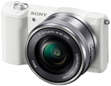Sony Alpha A5100 systemkamera + 16-50 mm objektiv(hvit)