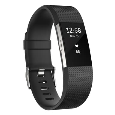 Fitbit Charge 2 aktivitetsmåler sølv/svart (L)
