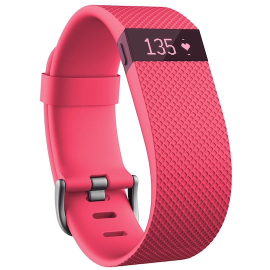 Fitbit Charge HR aktivitetsmåler - stor (rosa)