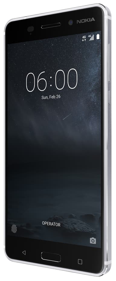 Nokia 6 smarttelefon (sølv)