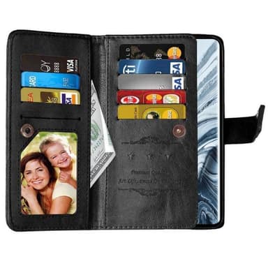Dobbeltflip Flexi 9-kort Xiaomi Mi Note 10 Pro  - Svart