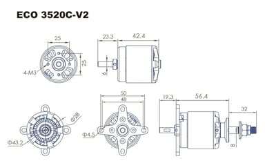 Dualsky eco 3520c v2 510kv 210gram