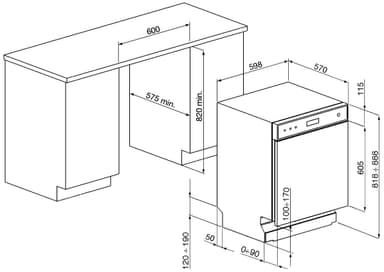 Smeg oppvaskmaskin LSP252CSX