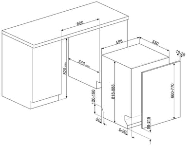 Smeg oppvaskmaskin STL323DAL helintegrert