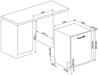 Smeg oppvaskmaskin STL332CH helintegrert