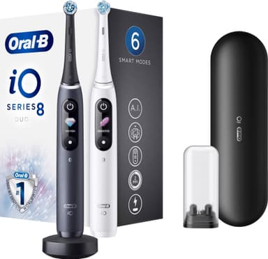 Oral B iO Series 8S Duo elektriske tannbørster IO8BKWH (sort, hvit)