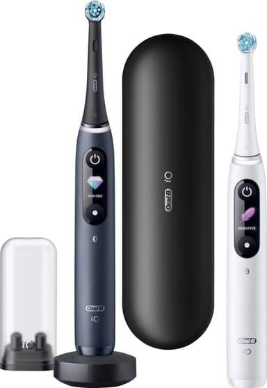 Oral B iO Series 8S Duo elektriske tannbørster IO8BKWH (sort, hvit)