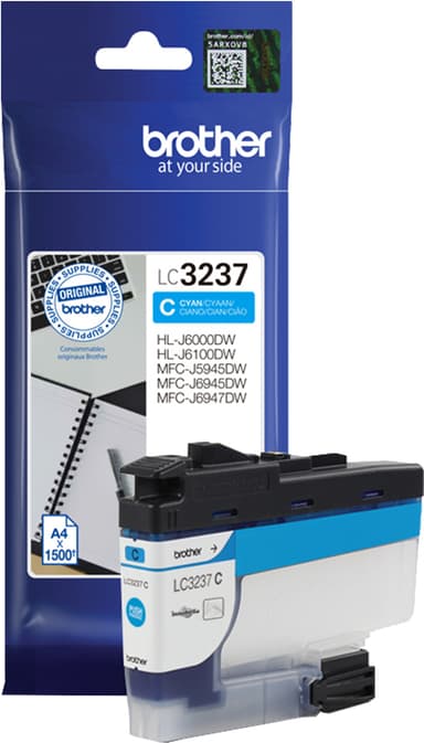 Brother LC-3237C cyan blekkpatron
