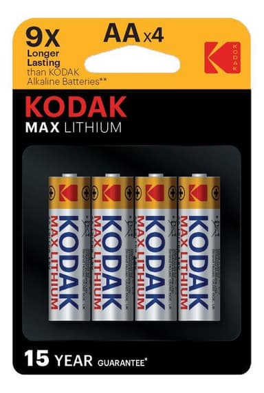 Kodak Max litium AA batteri (4 stk)