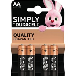 Duracell Simply AA alkaline-batterier 4-pakk