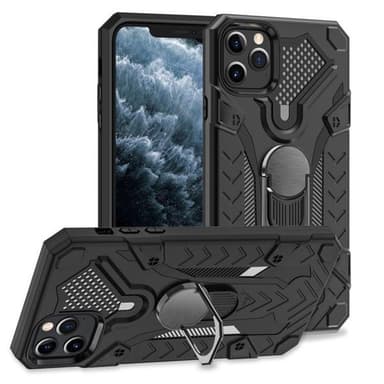 Armor Knight beskyttelsedeksel med roterende støtte til iPhone 11 Pro Max - Svart