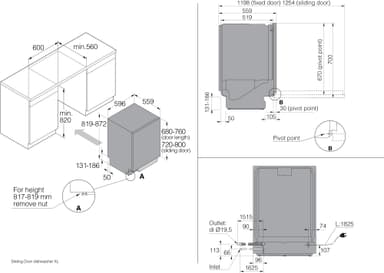 Asko oppvaskmaskin DSD444B1 helintegrert