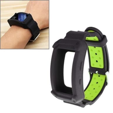 Klokkearmbånd i silikon til Samsung Gear Fit2 / Pro Svart & Grønn
