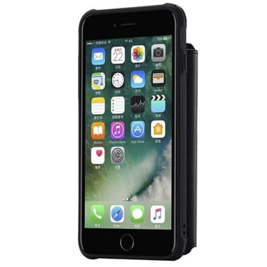 Shockproof Lommebokdeksel med stativ iPhone 7 Plus / 8 Plus, Svart