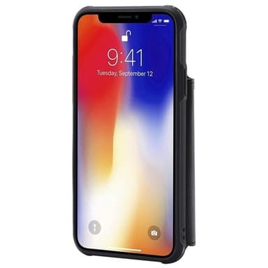 Shockproof Lommebokdeksel med stativ iPhone X / XS, Svart