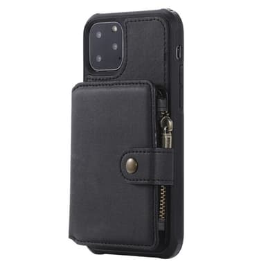 Shockproof Lommebokdeksel med stativ iPhone 11 Pro, Svart