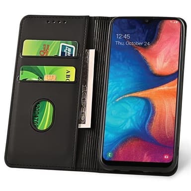 Mobildeksel med kortlomme og magnetisk feste til Samsung Galaxy A20