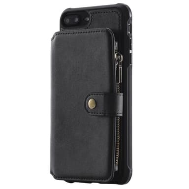 Shockproof Lommebokdeksel med stativ iPhone 7 Plus / 8 Plus, Svart