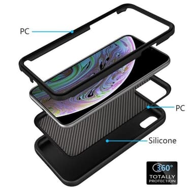 Bølgemønstret beskyttelsedeksel til iPhone XS Max Black