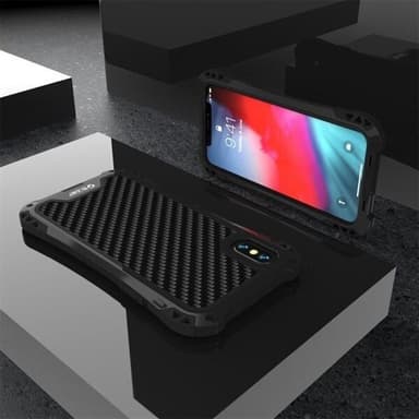 Metallbeskyttelse mot slag, støv og vann til iPhone XS Max Svart