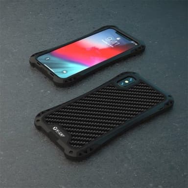 Metallbeskyttelse mot slag, støv og vann til iPhone XS Max Svart