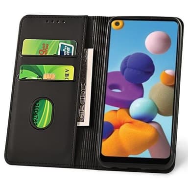 Mobildeksel med kortlomme og magnetisk feste til Samsung Galaxy A21