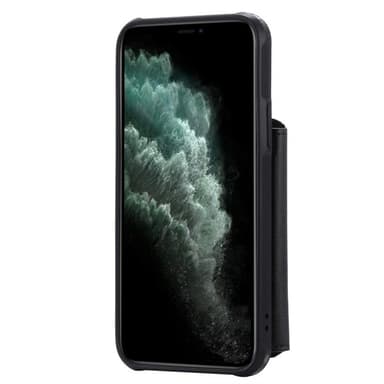 Shockproof Lommebokdeksel med stativ iPhone 11 Pro, Svart
