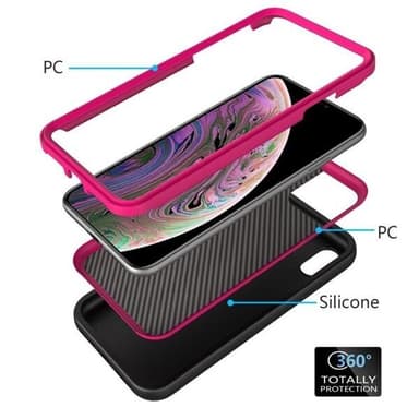 Bølgemønstret beskyttelsedeksel til iPhone XS Max Black & Rosa