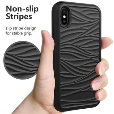 Bølgemønstret beskyttelsedeksel til iPhone XS Max Black
