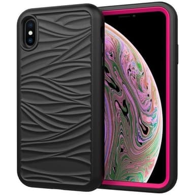 Bølgemønstret beskyttelsedeksel til iPhone XS Max Black & Rosa