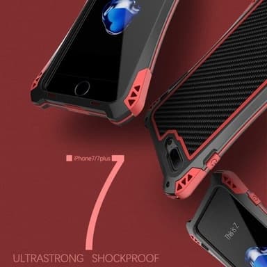 Metallbeskyttelse mot slag, støv og vann til iPhone 7 Svart