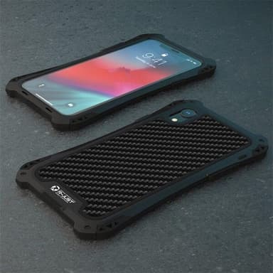 Metallbeskyttelse mot slag, støv og vann til iPhone XR Svart