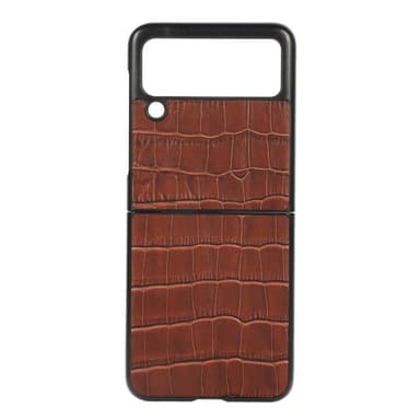 Krokodillelær deksel Samsung Galaxy Z Flip 3  - brun