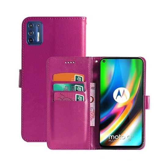 Lommebokdeksel 3-kort Motorola Moto G9 Plus  - Rosa
