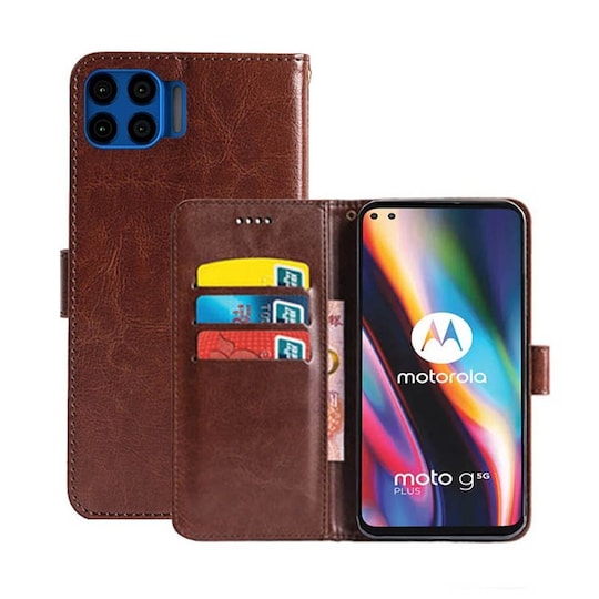 Lommebokdeksel 3-kort Motorola Moto G 5G Plus  - brun
