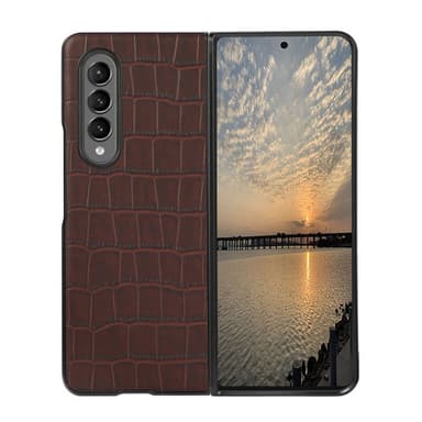 Krokodillelær deksel Samsung Galaxy Z Fold 3  - brun
