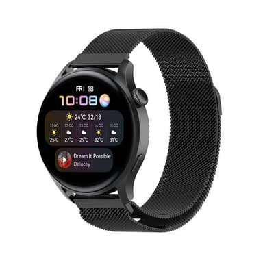 Milanese armbånd Huawei Watch 3 - Svart
