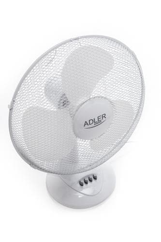 Adler AD 7304 Skrivebordsvifte, Antall hastigheter 3, 45 W, Oscillasjon, Diameter 40 cm, Hvit
