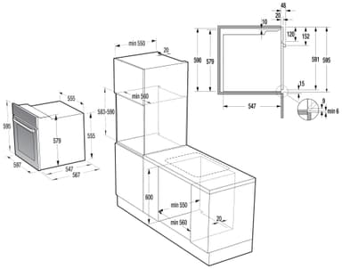Gorenje Classico innebygd stekeovn BO7732CLB